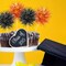 100-Pack Foil Firework Cupcake Toppers – Sparkling Tinsel Cake Picks for Cupcakes, Cocktails & Fruit Trays – Perfect for Birthdays, Weddings, Graduations & Party Decorations (Orange & Black) 1.77"W x 5.91"H